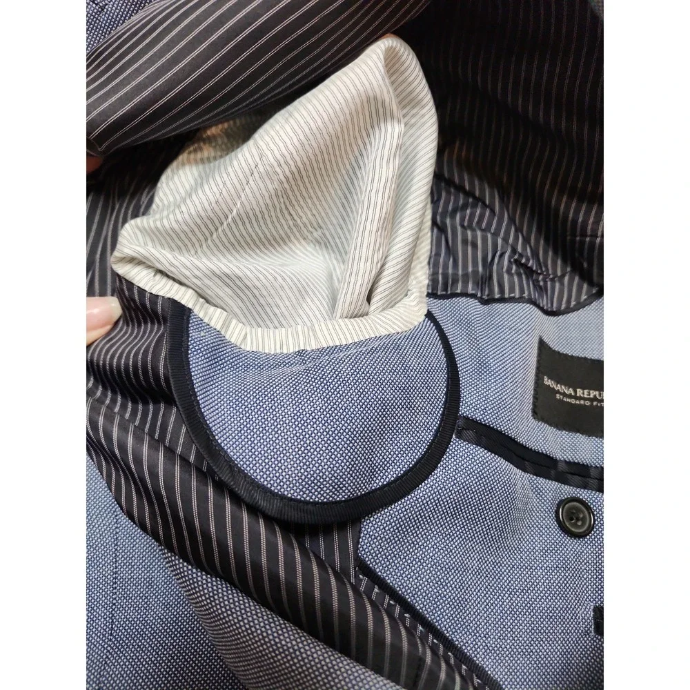 Banana Republic Standard Fit Marzotto Super 110s Italian Wool Blue Jacket 38R